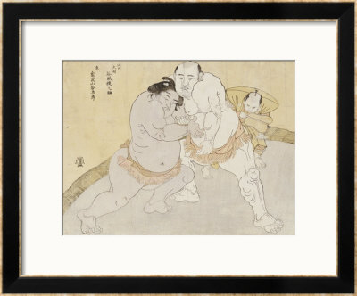 The Match Between Tanikaze Kajinosuke And Kimenzan Tanigoro by Katsukawa Shunsho Pricing Limited Edition Print image
