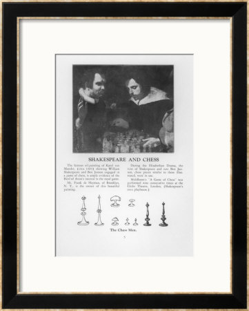 William Shakespeare And Ben Jonson Engaged In A Game Of Chess by Karel Van Mander Pricing Limited Edition Print image