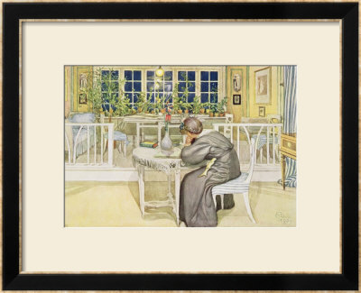 The Evening Before The Journey To England - Study Room, Published In Lasst Licht Hinin by Carl Larsson Pricing Limited Edition Print image