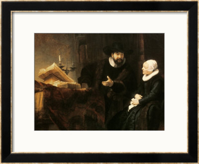 Portrait Of Cornelius Anslo And His Wife, 1641 by Rembrandt Van Rijn Pricing Limited Edition Print image