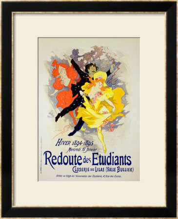 Reproduction Of A Poster Advertising A Student Gala Evening by Jules Chéret Pricing Limited Edition Print image