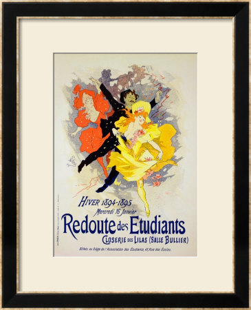 Reproduction Of A Poster Advertising A Student Gala Evening by Jules Cheret Pricing Limited Edition Print image