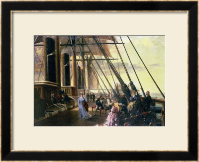 From Sheerness To Valentia, A Group Of Figures On Board The Great Eastern by Robert Dudley Pricing Limited Edition Print image