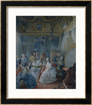 Marie Antoinette (1755-93) In Her Chamber At Versailles In 1777 by Jacques Fabien Gautier D'agoty Pricing Limited Edition Print image