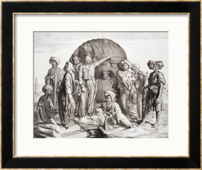 Monsieur Drovetti And His Followers Using A Plumb Line To Measure A Colossal Head by Granger Pricing Limited Edition Print image