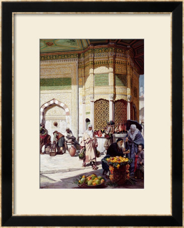 Street Merchant In Istanbul, 1883 by Hippolyte Berteaux Pricing Limited Edition Print image