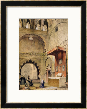 Cordoba: Monk Praying At A Christian Altar In The Mosque, From Sketches Of Spain by John Frederick Lewis Pricing Limited Edition Print image