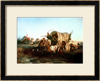 The Attack On The Emigrant Train, 1856 by Charles Ferdinand Wimar Pricing Limited Edition Print image