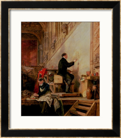 Daniel Maclise (1806-70) Painting His Mural The Death Of Nelson In The House Of Lords, 1865 by John Ballantyne Pricing Limited Edition Print image