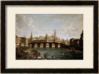 View Of The Kremlin And The Kamenny Bridge In Moscow, 1810S by Fedor Yakovlevich Alekseev Pricing Limited Edition Print image