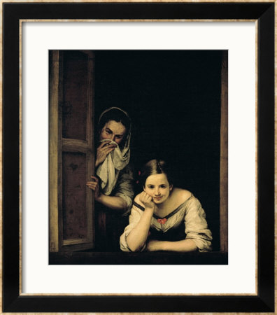 Women From Galicia At The Window, 1670 by Bartolome Esteban Murillo Pricing Limited Edition Print image