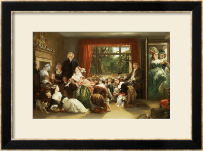 Hunt The Slipper At Neighbour Flamborough's From The Vicar Of Wakefield, 1761 By Oliver Goldsmith by Daniel Maclise Pricing Limited Edition Print image