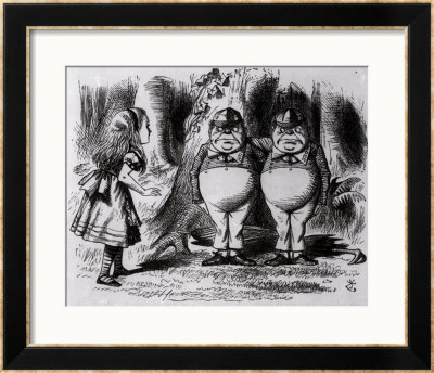 Tweedledum And Tweedledee, Illustration From Through The Looking Glass, By Lewis Carroll, 1872 by John Tenniel Pricing Limited Edition Print image