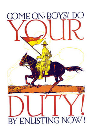 Come On Boys! Enlist Now In The Cavalry by Vojtech Preissig Pricing Limited Edition Print image