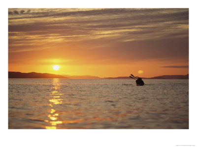 Kayaking At Sunset On Hudson Strait by John Dunn Pricing Limited Edition Print image
