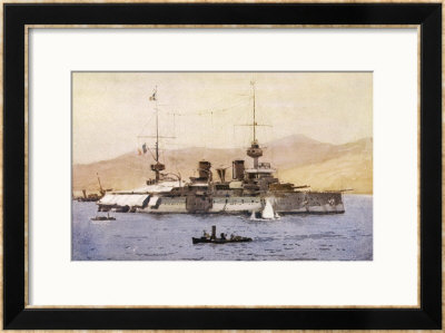 The French Battleship Suffren A Prominent Member Of The Allied Fleet During The Gallipoli Campaign by Norman Wilkinson Pricing Limited Edition Print image