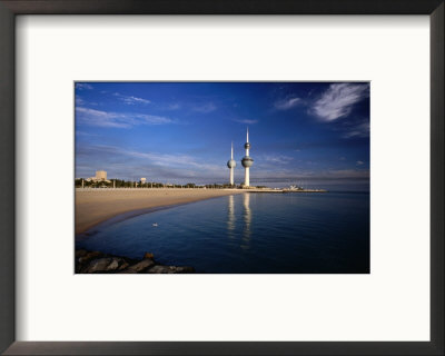 Kuwait City Water Towers On Seafront, Kuwait, Kuwait by Izzet Keribar Pricing Limited Edition Print image