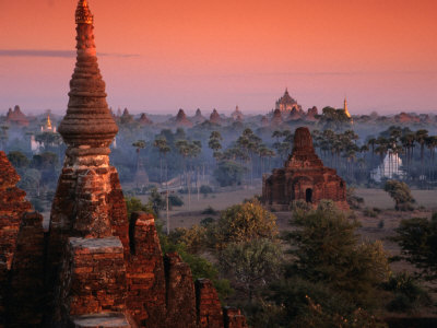 Temple Ruins Shrouded In Mist, Bagan, Mandalay, Myanmar (Burma) by Jerry Alexander Pricing Limited Edition Print image