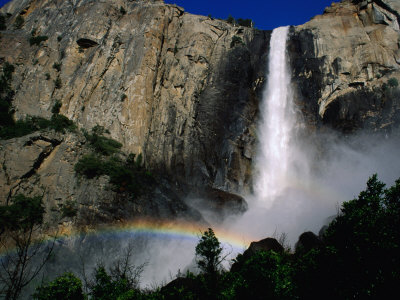 Bridaleveil Falls With Rainbow, Yosemite National Park, Usa by Mark & Audrey Gibson Pricing Limited Edition Print image
