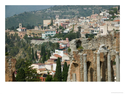 Teatro Greco, Greek Theater, Taormina, Sicily, Italy by Walter Bibikow Pricing Limited Edition Print image