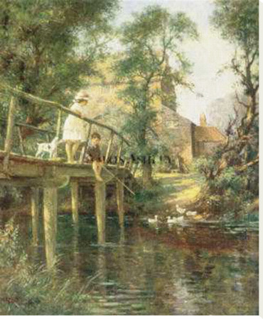 Fishing From The Bridge by William Kay Blacklock Pricing Limited Edition Print image