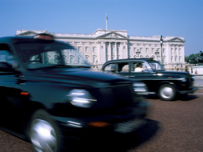 Taxis In Front Of Buckingham Palace, London, England, United Kingdom by Brigitte Bott Pricing Limited Edition Print image
