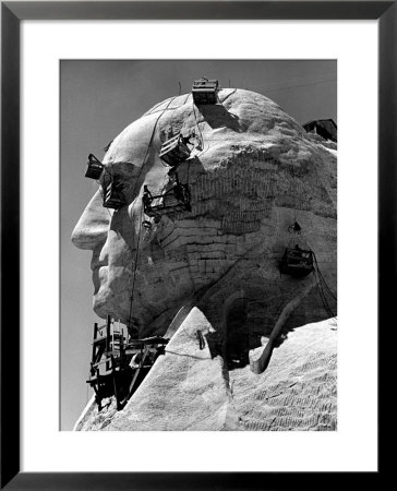 Construction Of George Washington Section Of Mt. Rushmore Monument by Alfred Eisenstaedt Pricing Limited Edition Print image