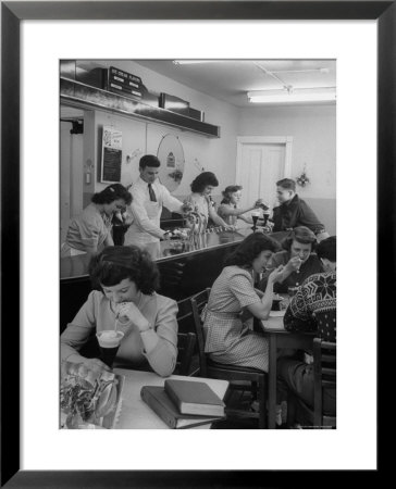 Soda Jerks Operating The School Fountain As Part Of Their Training Course by Nina Leen Pricing Limited Edition Print image