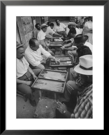 Israeli Men Playing Backgammon by Paul Schutzer Pricing Limited Edition Print image