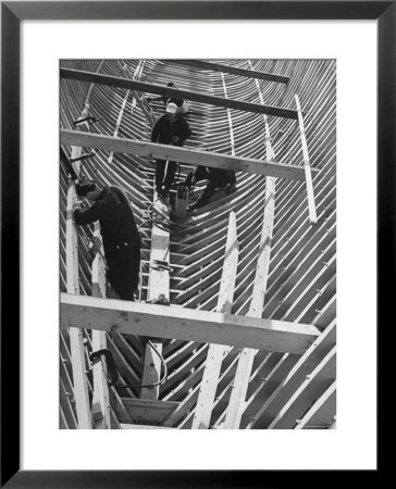 Men Building Ship Out Of Wood by Dmitri Kessel Pricing Limited Edition Print image