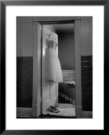 New Formal Dress And Shoes For 15 Year Old Girl, Going To Her First Formal Dance At The Naval Armor by Cornell Capa Pricing Limited Edition Print image