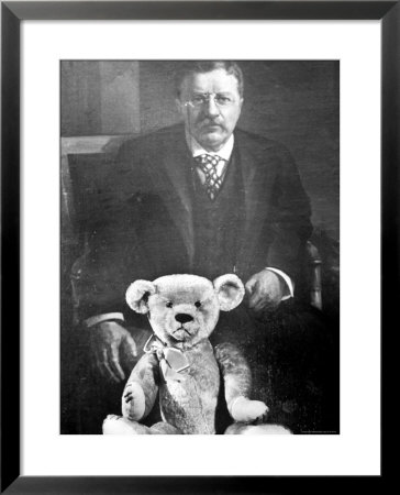 Teddy Bear Placed Before The Formal Portrait Of Pres. Theodore Roosevelt by Nina Leen Pricing Limited Edition Print image