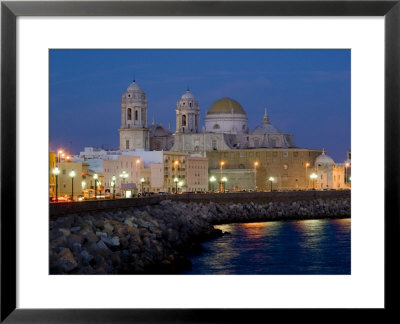 Cathedral Waterfront Dusk, Cadiz, Andalucia, Spain, Europe by Charles Bowman Pricing Limited Edition Print image