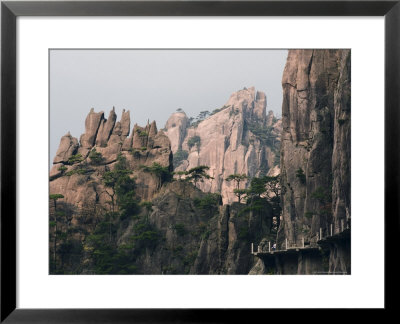 Footpath Along Rock Face, Xihai Valley, Mount Huangshan (Yellow Mountain), Anhui Province by Jochen Schlenker Pricing Limited Edition Print image