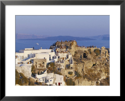 People Gathering To Watch The Sunset, Oia Village, Oia, Santorini (Thira), Cyclades Islands, Greece by Marco Simoni Pricing Limited Edition Print image