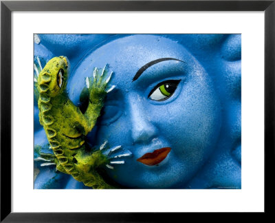 Ceramic Plaque Face And Lizard, San Miguel De Allende, Mexico by Nancy Rotenberg Pricing Limited Edition Print image