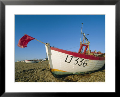 Fishing Boat With Red Flag On The Beach, Aldeburgh, Suffolk, England, Uk, Europe by Lee Frost Pricing Limited Edition Print image