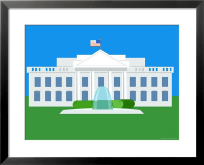 Illustration Of The White House, Washington Dc, United States Of America by Michael Kelly Pricing Limited Edition Print image