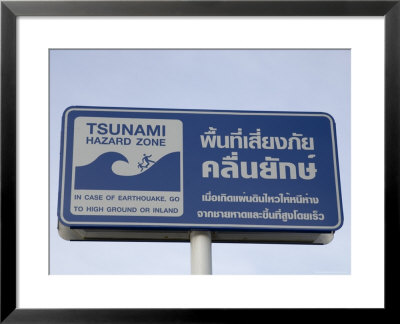 Tsunami Warning Sign, Patong Beach, Phuket, Thailand, Southeast Asia, Asia by Sergio Pitamitz Pricing Limited Edition Print image