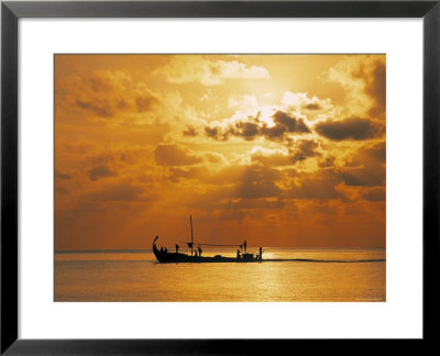 Boat At Sunset, Maldives, Indian Ocean by Jon Arnold Pricing Limited Edition Print image