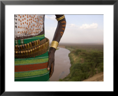 Karo Tribesman Wearing A Belt Of Bullets, Lower Omo Valley, Ethiopia by Gavin Hellier Pricing Limited Edition Print image