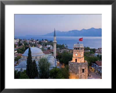 Clocktower, And Tekeli Memet Pasa Mosque, Kaleici, Antalya, Mediterranean Coast, Turkey by Gavin Hellier Pricing Limited Edition Print image