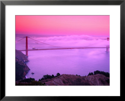 Golden Gate Bridge At Dawn In Fog, San Francisco, California by Richard Cummins Pricing Limited Edition Print image