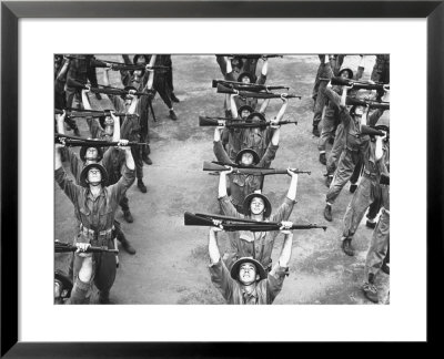 Marines Marching With Their Rifles During Exercises At The Parris Island Training Base by Dmitri Kessel Pricing Limited Edition Print image