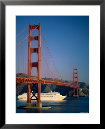 Golden Gate Bridge And Cruise Ship, San Francisco, California, Usa by Steve Vidler Pricing Limited Edition Print image