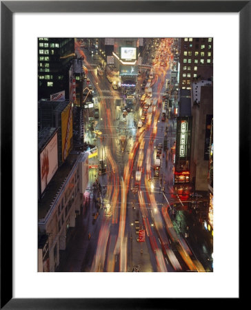 Night Time View Of Lights In Times Square In New York, Usa by Nigel Francis Pricing Limited Edition Print image