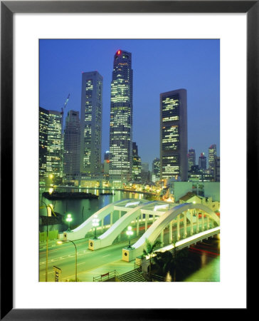Elgin Bridge And Skyline Of The Financial District, Singapore by Fraser Hall Pricing Limited Edition Print image