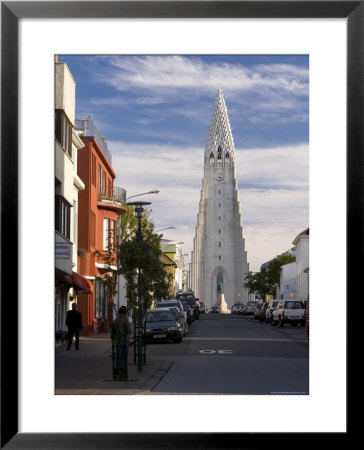 The 75M Tall Steeple And Vast Modernist Church Of Hallgrimskirkja, Reykjavik, Iceland by Gavin Hellier Pricing Limited Edition Print image