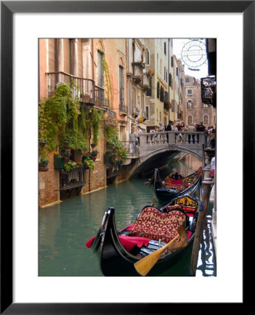 Gondolas Moored Along Grand Canal, Venice, Italy by Lisa S. Engelbrecht Pricing Limited Edition Print image