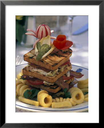Gourmet Sandwich Served On A Balcony Of A Restaurant In Amalfi, Italy by Richard Nowitz Pricing Limited Edition Print image